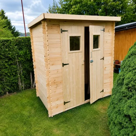 Casetta da Giardino 200x130 Legno 19 mm Doppia Porta Pavimento 2 m2