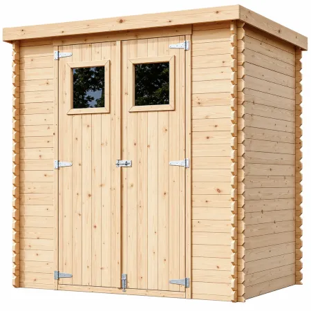 Casetta da Giardino 200x130 Legno 19 mm Doppia Porta Pavimento 2 m2