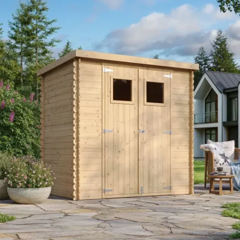 Casetta da Giardino 200x130 Legno 19 mm Doppia Porta Pavimento 2 m2