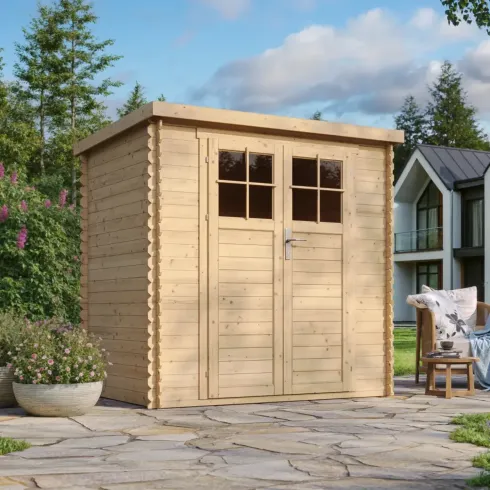 Casetta da Giardino 204x142 Legno 19 mm Porta con Serratura 2 m2