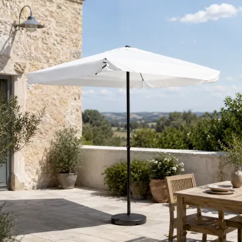 Giardino Ombrellone Quadrato 3x3 Mt Manovella Tavolo Esterno Terrazzo Estate