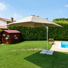 Ombrellone per Giardino 3x3 m Tortora Palo Laterale Girevole Alluminio 2
