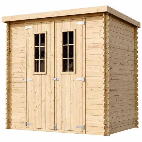 Casetta da Giardino Legno 19 mm 200x130 cm Doppia Porta Tetto Bitumato