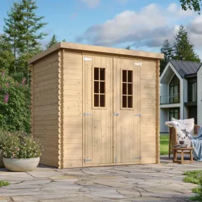 Casetta da Giardino Legno 19 mm 200x130 cm Doppia Porta Tetto Bitumato 2