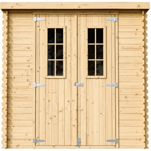 Casetta da Giardino Legno 19 mm 200x130 cm Doppia Porta Pavimento