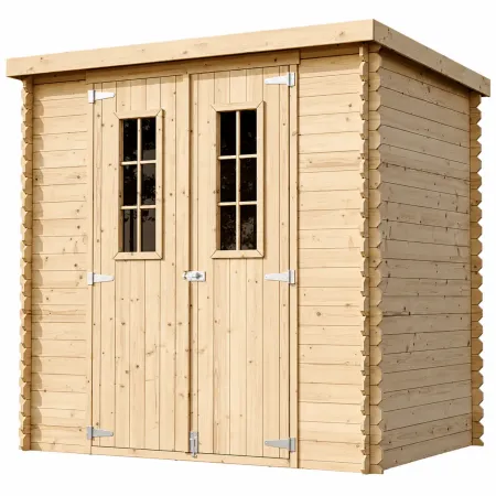 Casetta da Giardino Legno 19 mm 200x130 cm Doppia Porta Pavimento