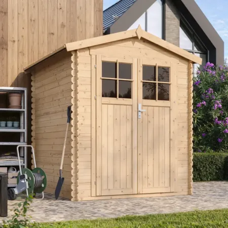 Casetta da Giardino in Legno 180x180 Pavimento Porta con Serratura