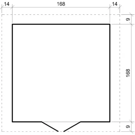 Casetta da Giardino in Legno 180x180 Pavimento Porta con Serratura