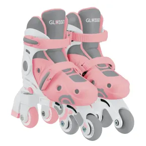 Pattini Bambini Regolabili 2 in 1 Rosa Taglia 30-33 Inline e Learning 2