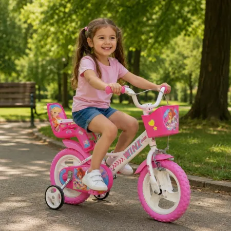 Bicicletta Winx 12 Pollici per Bambina 3 4 5 Anni con Cestino Rotelle Bimba Bici | BricoShop24
