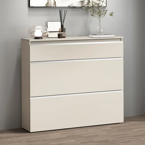 Scarpiera Salvaspazio 3 Ante Ribalta Beige 24 Paia Scarpe da Ingresso