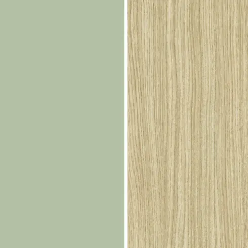 Vetrina Mobile 3 Ante Verde Salvia Rovere Moderna 5 Ripiani Soggiorno