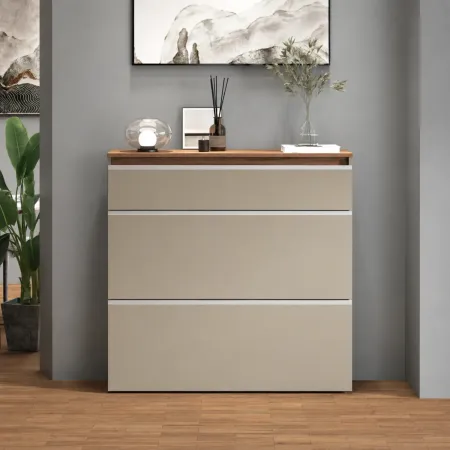 Scarpiera 120 cm 3 Ante Ribalta Tortora Rovere Salvaspazio da Ingresso