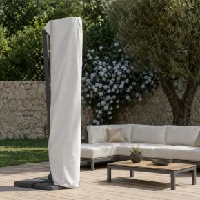 Custodia per Ombrellone Decentrato in Poliestere Nylon 250 g Bianco 2