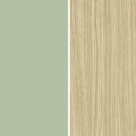 Parete Attrezzata Soggiorno 280 cm Verde Salvia Rovere Porta TV Vetrina