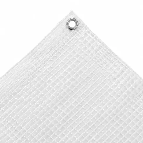 Telo Occhiellato Impermeabile 3x6 m PE Bianco Copertura Lavabile