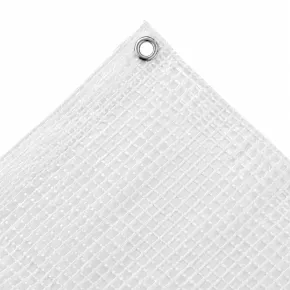 Telo Occhiellato Copertura Impermeabile 4x6 m Lavabile PE Bianco 2