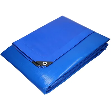 Telo Occhiellato Idrorepellente PE Blu 5x8 m Lavabile Bordi Rinforzati