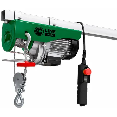 Paranco Elettrico 750W Portata 200/400kg a Fune Sollevamento 18m