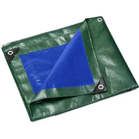 Telo Occhiellato Impermeabile in Polietilene Verde Blu 8x12m 130g/m2