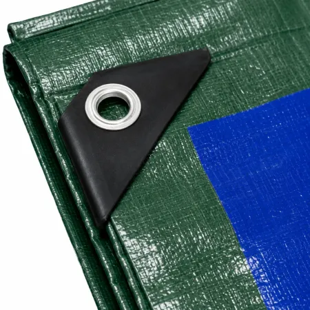 Telo Occhiellato Impermeabile in Polietilene Verde Blu 8x12m 130g/m2