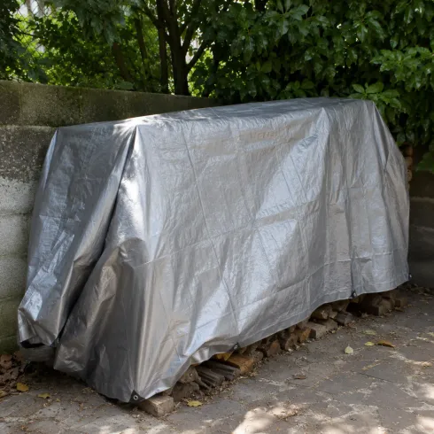 Copertura Telo Rinforzato Occhiellato Grigio 6x10m 200g/m2 Lavabile