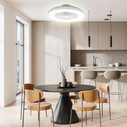 Ventilatore da Soffitto Zephir Plafoniera LED 30W Dimmer Telecomando