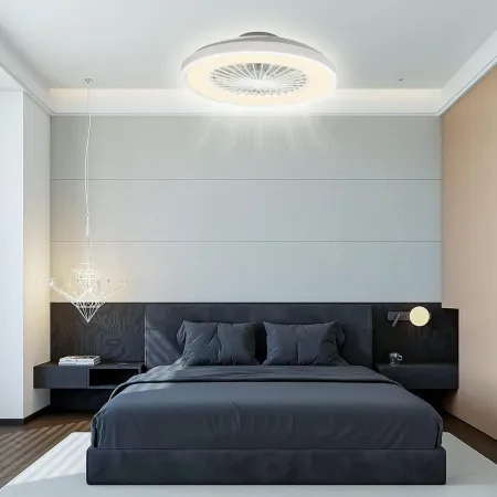 Ventilatore da Soffitto Zephir Plafoniera LED 30W Dimmer Telecomando