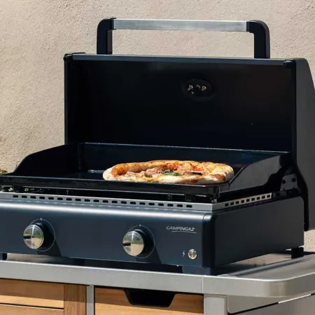 Barbecue Gas Plancha da Tavolo Campignaz 2 Fuochi 6kW Piastra in Ghisa