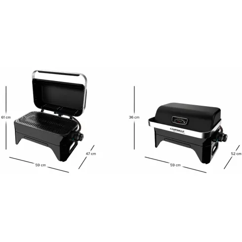 Barbecue a Gas da Tavolo Campignaz 2,4kW Griglia in Ghisa Portatile