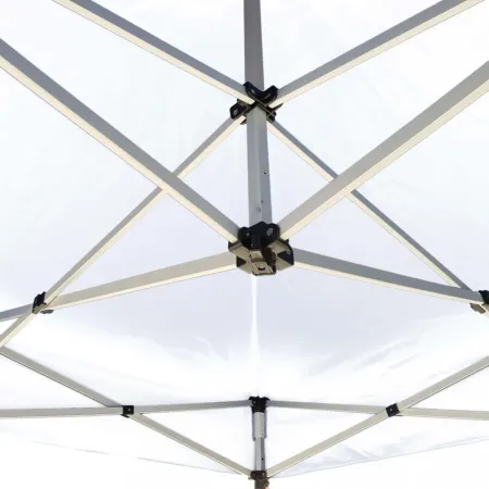 Gazebo per Giardino Pieghevole 3x3 m Bianco Quadrato Acciaio PVC