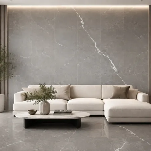 Set 22 Piastrelle Autoadesive PVC Effetto Marmo Grigio Muro Pavimento