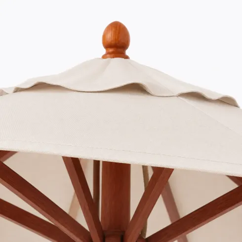 Ombrellone in Legno 2x3 Metri Palo Centrale Telo Ecru da Esterno Professionale | BricoShop24