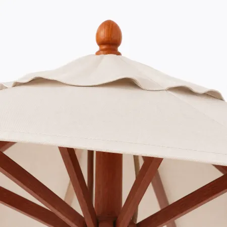 Ombrellone in Legno 2x3 Metri Palo Centrale Telo Ecru da Esterno Professionale | BricoShop24