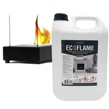 4 Taniche Bioetanolo Combustibile Ecoflame 5L per Biocamini Inodore