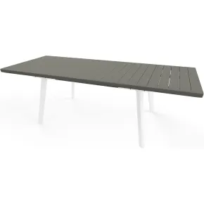 Tavolo Allungabile da Esterno Bianco Grigio Effetto Legno 162-241 cm