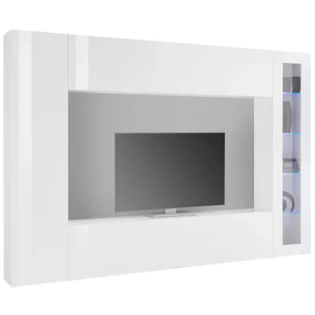 Mobile Soggiorno Vetrina Porta TV da Parete Pavimento 260cm Bianco