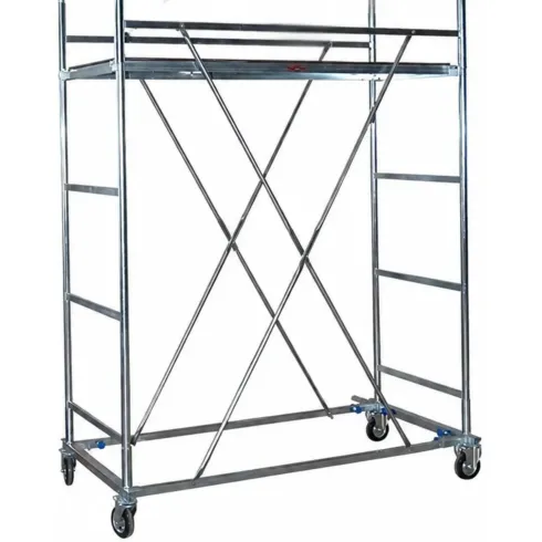 Trabattello Acciaio Zincato Ponteggio Piano con Botola Lavoro h 377cm
