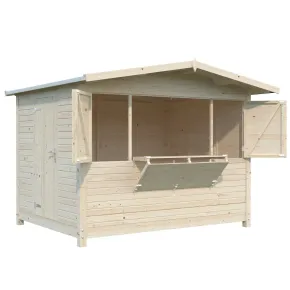 Chiosco Pieghevole in Legno 298x228x245 cm con Pavimento per Eventi