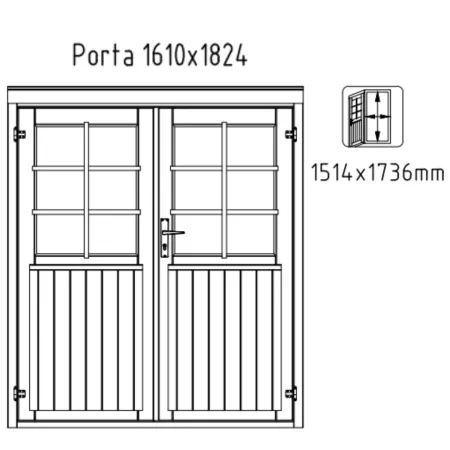 Casetta in Legno da Giardino 250x250 cm Blockhouse 28 mm Doppia Porta