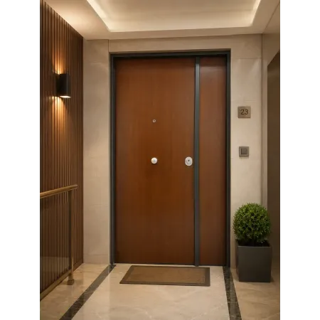 Porta Blinda 2 Ante da Interno Configurabile Classe 3-4 Noce e Bianco