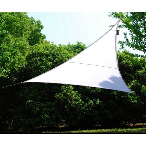 Vela Telo Ombreggiante 5x5 Triangolare Bianco Giardino Ombra Sole Tenda Parasole