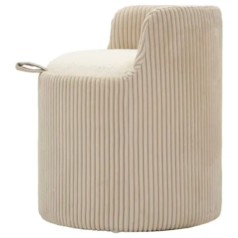 Pouf da Toeletta Contenitore Bianco Imbottito per Camera Soggiorno