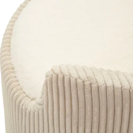 Pouf da Toeletta Contenitore Bianco Imbottito per Camera Soggiorno