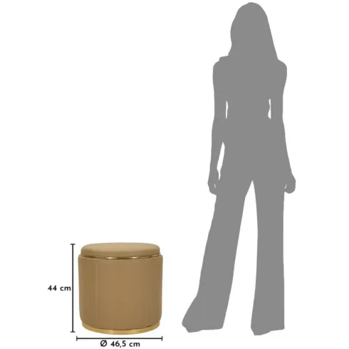 Pouf con Contenitore Similpelle Marrone Oro Moderno Soggiorno Camera