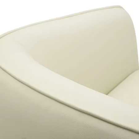 Poltrona con Braccioli Similpelle Bianco Base Metallo Oro Soggiorno