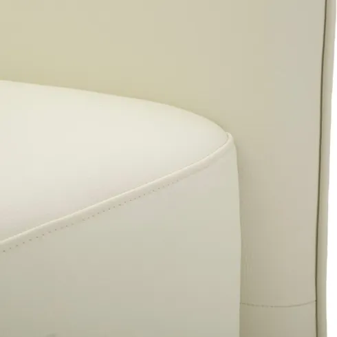 Poltrona con Braccioli Similpelle Bianco Base Metallo Oro Soggiorno