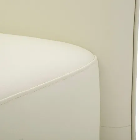 Poltrona con Braccioli Similpelle Bianco Base Metallo Oro Soggiorno