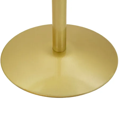 Tavolo da Bar Alto in Metallo Oro 60x60x103cm con Piano Effetto Marmo