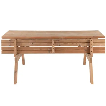 Tavolo Picnic in Legno Termotrattato Panche Richiudibili 177x153x76cm